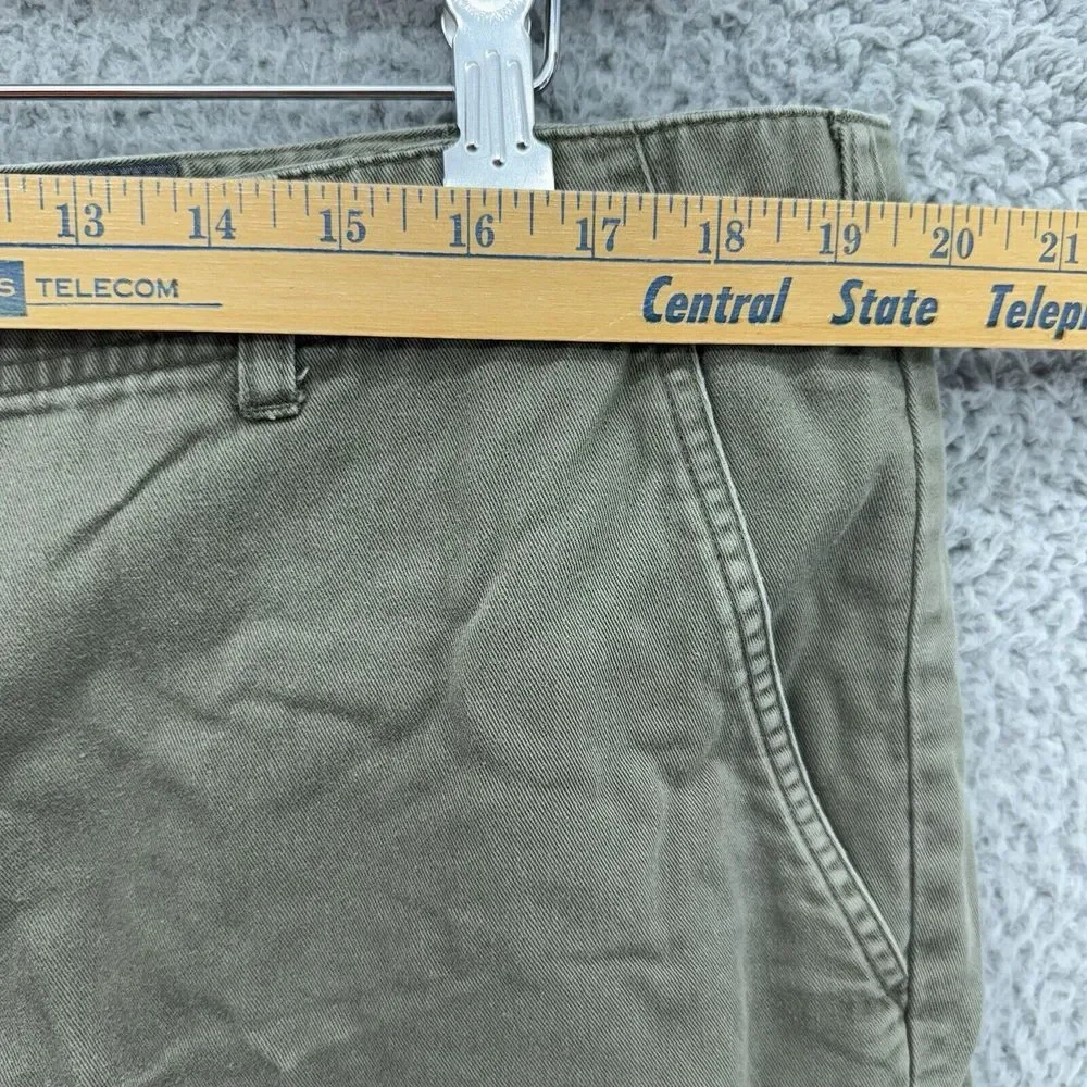 Eddie Bauer Mens 40 Green Canvas Cargo Hiking Shorts High Rise 7